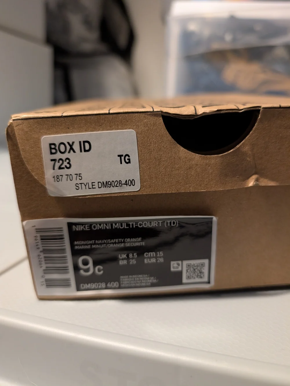 Kids Navy Blue Nike Sneakers with Hook-and-Loop Straps
